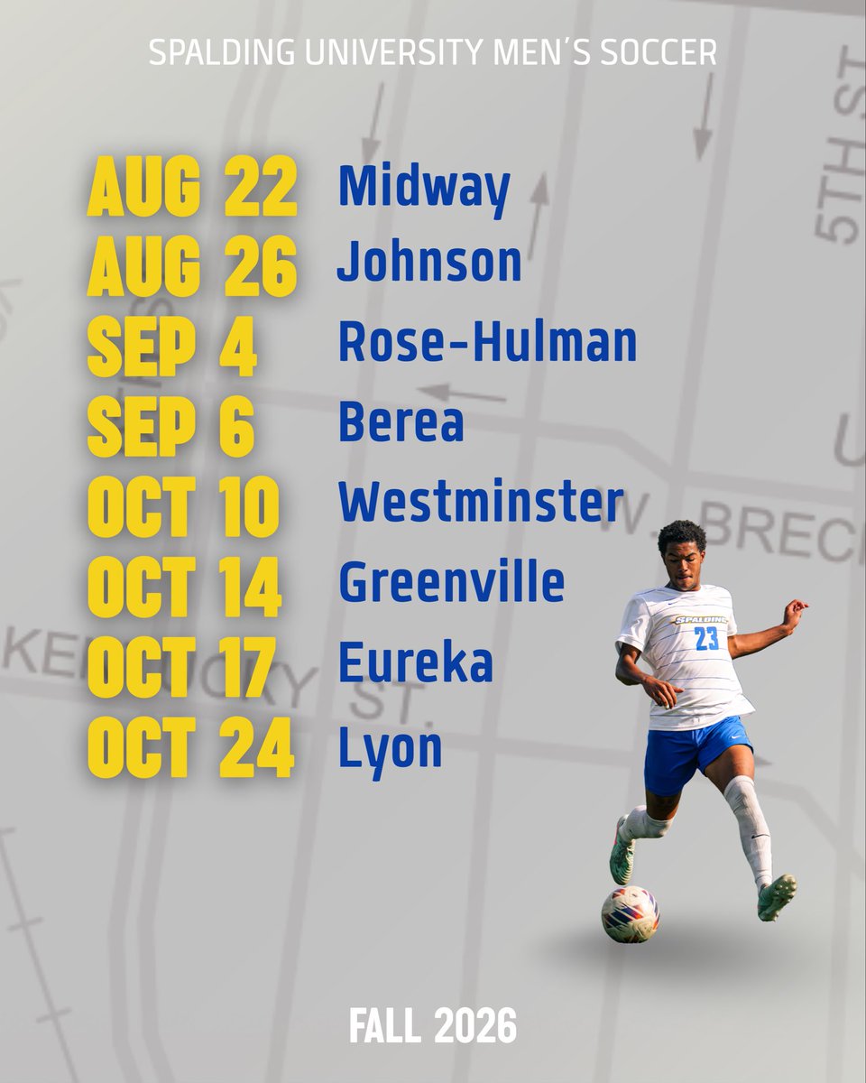 SpaldingMSOC's tweet photo. ๐ก HOME GAMES ๐ก at Legacy Fields this fall include two August matches, two September matches & four October contests.
We hope to see you at our eight games at home! #SUMS #Fall2026 https://t.co/U9f3y2fbmr