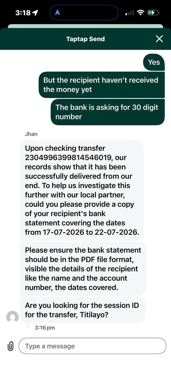 Lizzyraph6891's tweet photo. @UBAGroup chats from the sender with Tap Tap send. https://t.co/7Rui3YJiOP