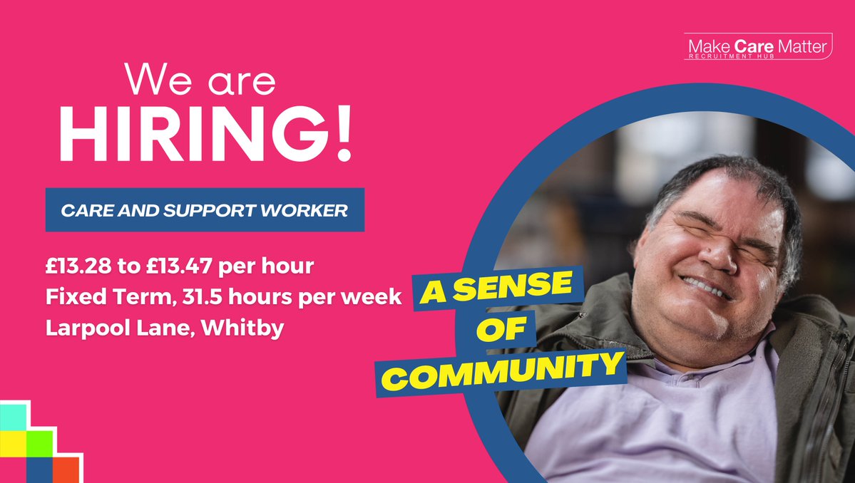 MakeCareMatter's tweet photo. Are you looking for a rewarding role where every day brings the opportunity to make a real difference?
Visit: https://t.co/zuHxODUQnL
#CareJobs #CareAndSupportWorker #WhitbyJobs #AdultSocialCare #CareCareers #HealthAndSocialCare #HAS #TeamNorthYorkshire #NorthYorkshireCouncil https://t.co/q6d5QNFrNz