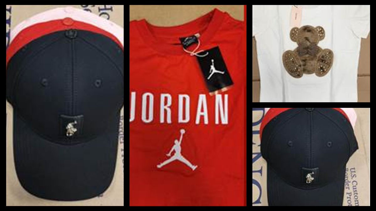CBPPortDirNYNJ's tweet photo. Earlier this month @CBP Officers at the Port of NY/Newark seized a shipment of counterfeit luxury merchandise worth over $55,000. The goods, which violated #IPR for several luxury brands included pajama sets, hats, and shirts. #CBPNYNWK #OFOProud https://t.co/VrNHI9N44e