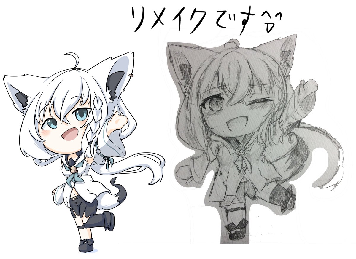 Ririrukosan's tweet photo. (*´▽｀*)　＃絵フブキ　＃リメイク https://t.co/ErB9tvMG3a