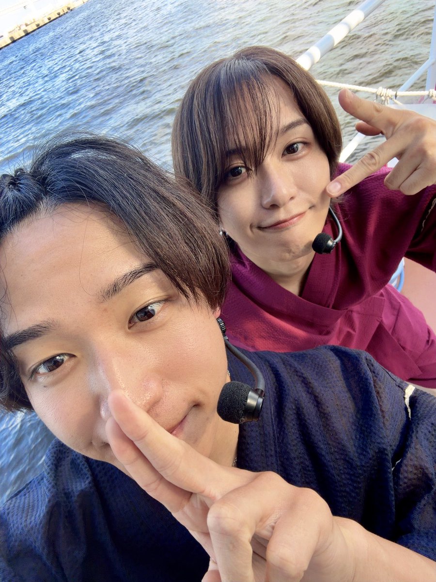 mumumu_mumumu07's tweet photo. 夏クル2026 〜THE超BOYS〜
一緒に船乗れて楽しかった〜😊🚢
新しい思い出が増えて幸せやね✨

唯一と言ってもいい、ヒーローじゃない姿、よかったですか？笑
髪の毛も珍しくしてみました

かわいい所見れて幸せでした😊
バイバイ👋🏻 https://t.co/RESaixCv2g