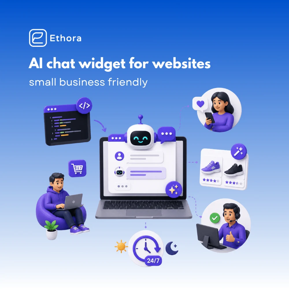Small business-friendly AI chat widget with instant responses, website integration, and round-the-clock support.