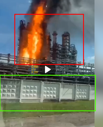 TheOSINTBr1's tweet photo. On the other side of the territory, however, there is the wall and what appears to be the same facility on fire in the video.

Photo: Google Maps https://t.co/wI14oxjRYB