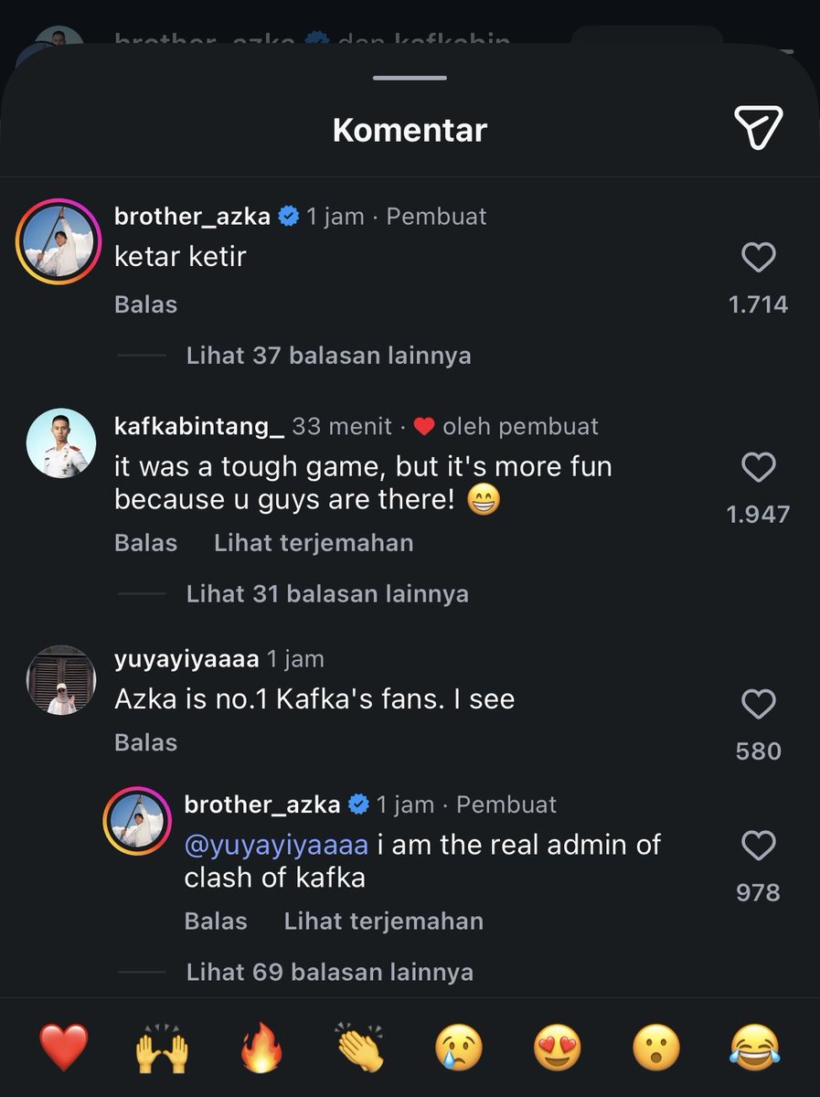 spillbysto's tweet photo. Azka ngaku sebagai admin dari akun clash of kafka 
yang sibuk nyari tau siapa admin nya, sekarang udah terjawab ya 😂😭 https://t.co/ZvvxYvRjra