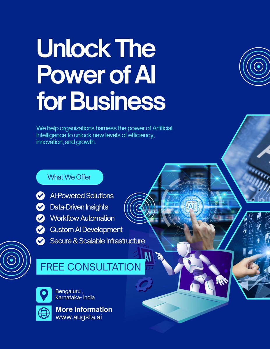 augsta_'s tweet photo. By leveraging intelligent automation, predictive analytics, generative AI, and machine learning, organizations can streamline operations, enhance customer experiences, and make smarter, data-driven decisions.

Visit: https://t.co/jHvek7rB1s

#ArtificialIntelligence #AIForBusiness https://t.co/UsIzTKHpWk