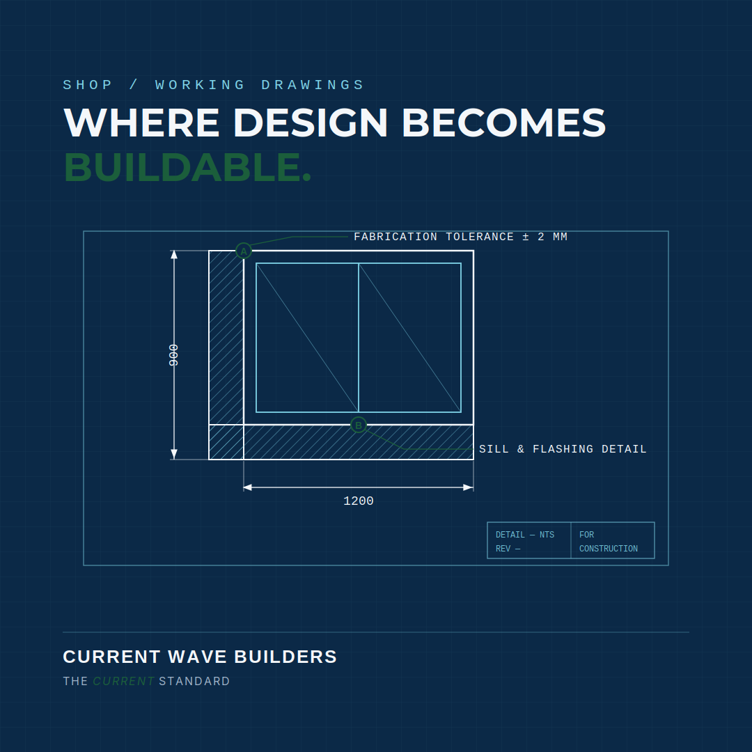 CurrentWaveB's tweet photo. Every building gets approved twice. Once by the client, looking at renders and floor plans. And second by the level of execution on site.

That second approval happens through shop and working drawings https://t.co/mqPQgz2Dji