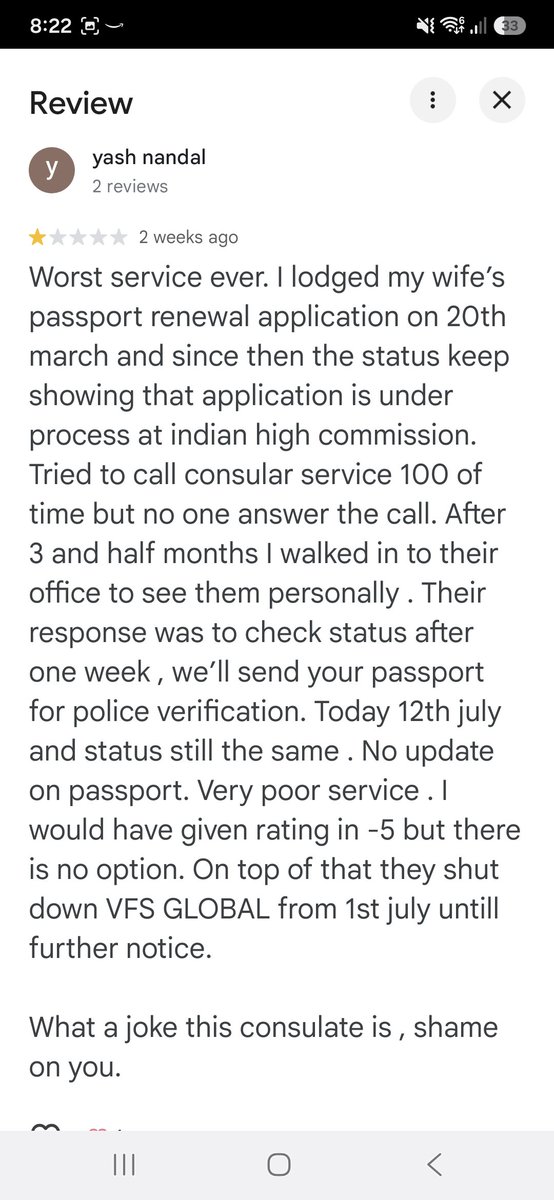 PRICEisULTIMATE's tweet photo. @KVSinghMPGonda @PMOIndia @DrSJaishankar @MEAIndia @IndianDiplomacy @PIB_India @airnewsalerts Sir, google revoews of CGI@SYDNEY. NO ONE IS LISTENING. ITS BEEN YEARS LIKE THIS. https://t.co/QxDnaXh0Co