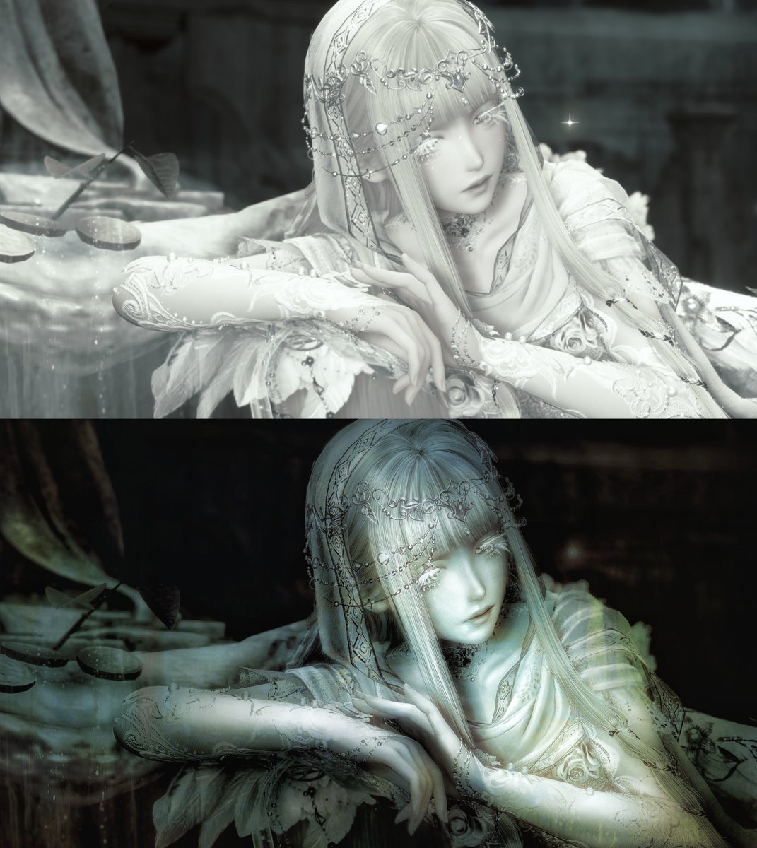 Medaelswedded's tweet photo. Another no edit vs edit
Experiment with lighting but I gave up half way
#InfinityNikki https://t.co/NtpAAiWlBr