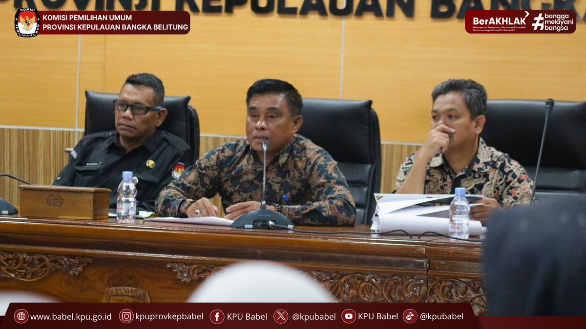 KPUBabel's tweet photo. #SeperadikPemilih KPU Babel melaksanakan Rapat Persiapan Desk Evaluation Zona Integritas menuju Wilayah Bebas dari Korupsi (WBK) oleh Tim Penilai Nasional Kementerian Pendayagunaan Aparatur Negara dan Reformasi Birokrasi Republik Indonesia pada Rabu (29/7/2026).

#KPUMelayani https://t.co/ld7JoM7Ii7