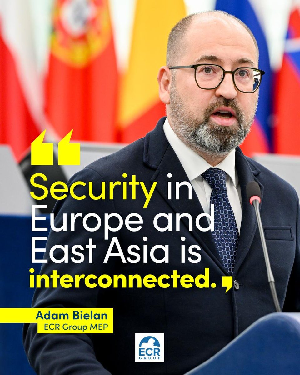 ecrgroup's tweet photo. 🌍🔵| Protecting our GEOPOLITICAL security has always been our priority.

"Russia's war of aggression against Ukraine has shown that security in Europe and East Asia is 
interconnected." 

The European Parliament has voted on a crucial report backing stronger cooperation with 
democratic partners in the Indo-Pacific. 

This breakthrough demands deeper defense and economic partnerships with trusted allies like 
Japan, South Korea, and Taiwan to counter rising global threats. 

#AdamBielan