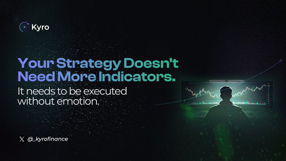 _kyrofinance's tweet photo. Most traders don't need another indicator.

They need to stop abandoning their strategy when emotions take over.

→Fear changes the plan.

→Greed changes the plan.

→FOMO changes the plan.

Kyro is built for one thing:

Executing your strategy without your emotions. https://t.co/WJbMle01eD