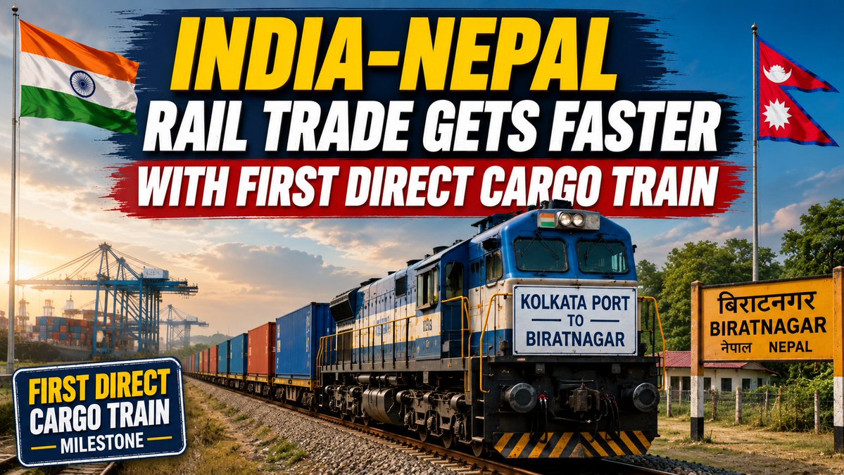 NRIPage's tweet photo. India-Nepal Direct Cargo Train Cuts Trade Time And Costs
https://t.co/dqVoR48EPw
#Travel & Vacation #indianepaltrade #cargotrain #freighttrain #indianrailways #kolkataport #biratnagar #nepaltrade #railconnectivity #crossbordertrade #containerfreight #transitprotocol https://t.co/kEwTJhNKC9