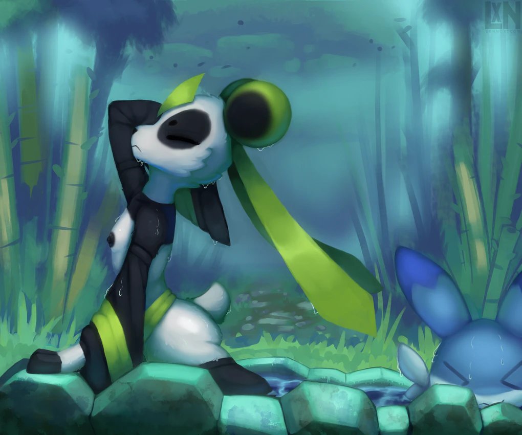 LeafyKungfu's tweet photo. "ahh natural springs will always feel so much better then those stupid ones tamers build. It's nice and I don't need to worry about stupid humans coming." https://t.co/Trcxk4JKwY