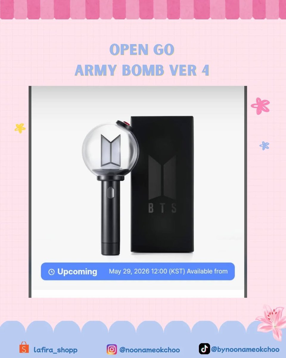 GoNoonaMeokchoo's tweet photo. [OPEN PO] BTS OFFICIAL LIGHTSTICK (ARMY BOMB) Ver  4 💜✨

ARMY! Yuk siap-siap buat konser/event mendatang, amankan Army Bomb official kamu di Noona Meokchoo! 💜

GERCEPPP YA GUYSS AMYYY💜💜

#army #bts #armybomb #fyp https://t.co/ksuJmF2DDa