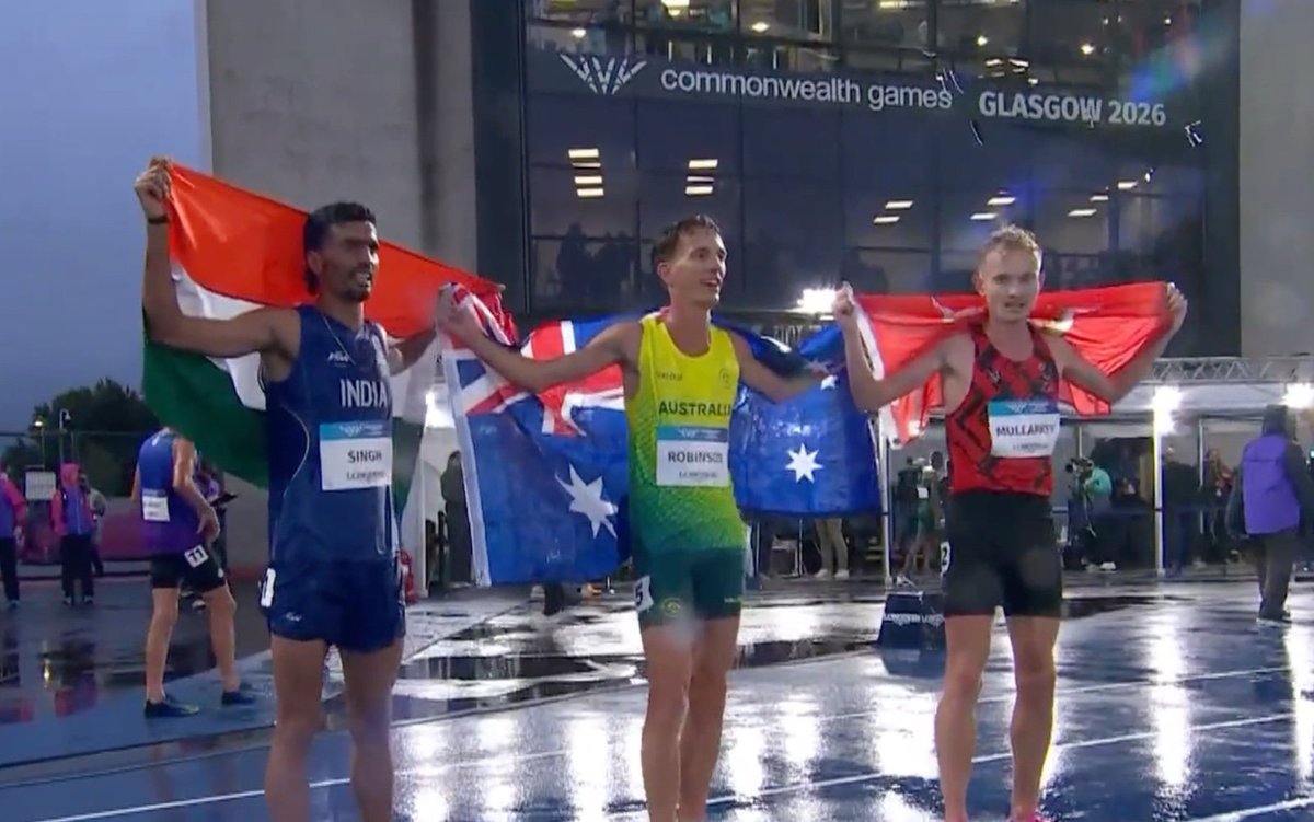 narendramodi's tweet photo. Gulveer shines in Glasgow! 

Congrats to him for winning a Silver in the Men’s 10,000m event. His commitment and dedication are commendable. All the best to him for the endeavours ahead. 

#CWG2026 https://t.co/Ej5NEdK8y6
