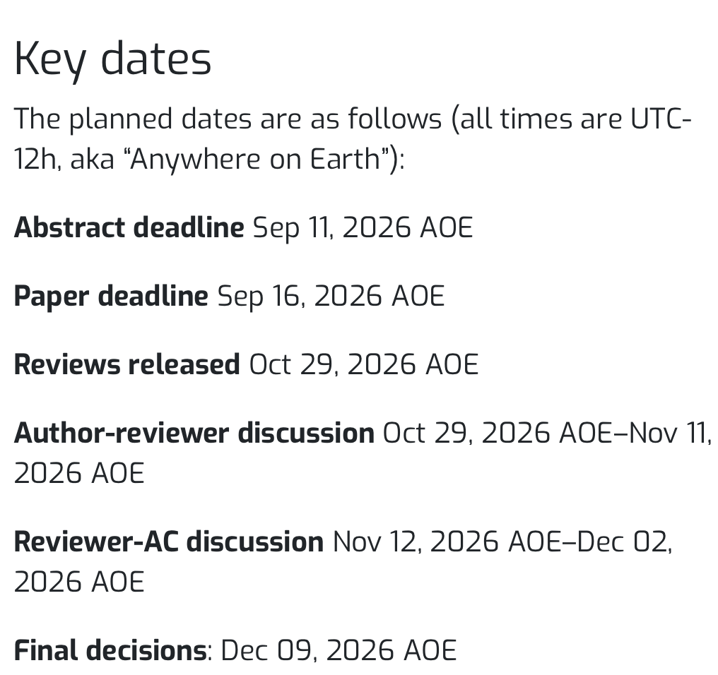 delliott's tweet photo. You have to admire the ICLR solution to the paper submission crisis: set the deadline before the NeurIPS notification. https://t.co/DoJJ6JEJh5