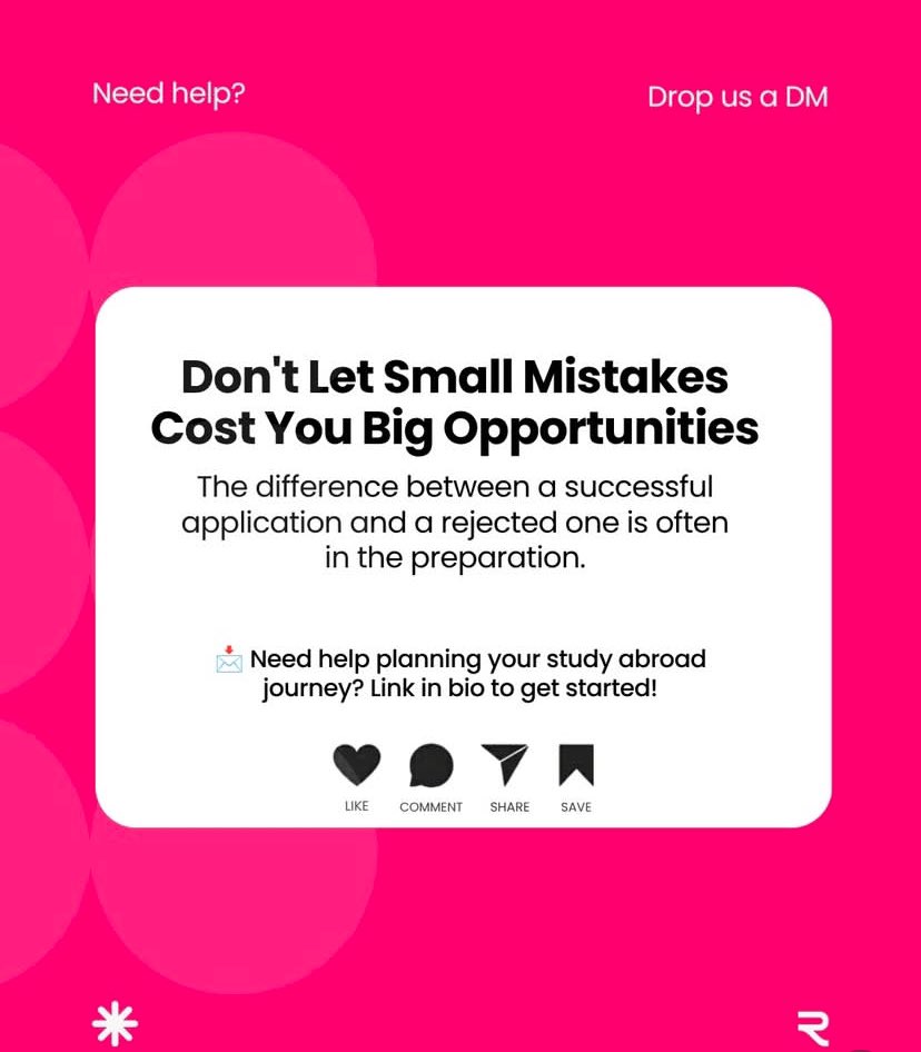 Qbeegroup's tweet photo. Here are some of the most common ways students unknowingly hurt their chances and, more importantly, what you can do instead. 

📩 Need help with your applications or study permit process? Send us a DM. Let’s help you put your best application forward.
#studyabroad https://t.co/Ofvcta63VU