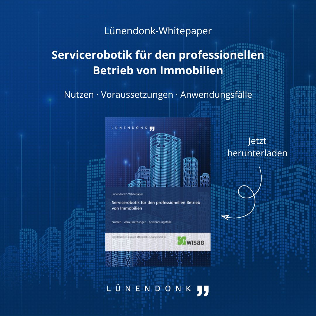 Luenendonk's tweet photo. 🤖 Robotik im Facility Management – weit mehr als nur saubere Böden.

Das neue #Lünendonk-Whitepaper „Servicerobotik für den professionellen Immobilienbetrieb" liefert den strukturierten Überblick. 

👇Jetzt kostenlos herunterladen  https://t.co/N1JADaD4lg https://t.co/MLLOG3GGEv