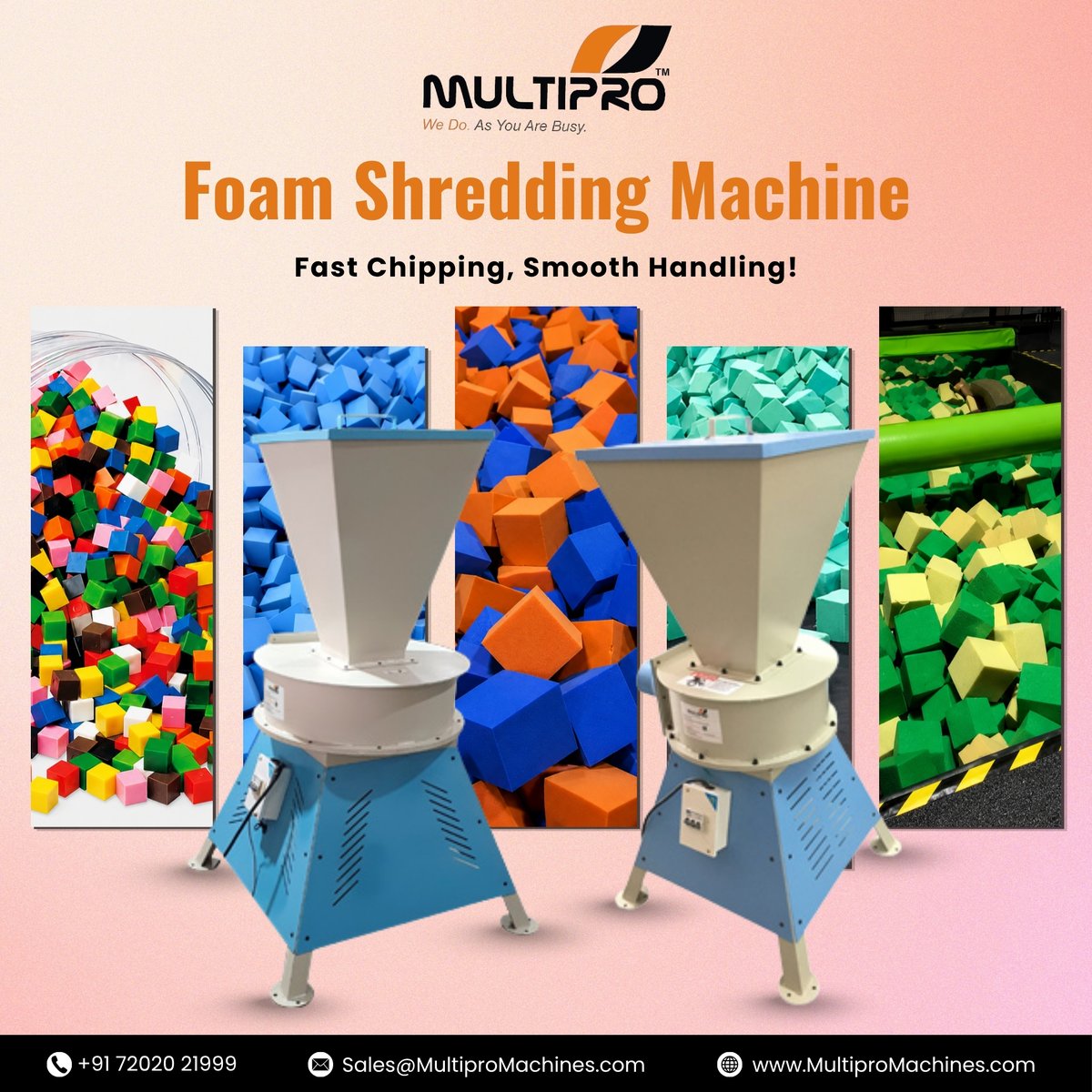 MultiproMachine's tweet photo. Recycle smarter.♻️

The Foam Shredding Machine delivers efficient PU foam chipping with cleaner handling and 50–100 kg/hr output for improved productivity.

More: https://t.co/TypPEiYNbV

#MultiproMachinesPvtLtd #MultiproMachines #FoamShreddingMachine #FoamChippingMachine https://t.co/UOajD030jE