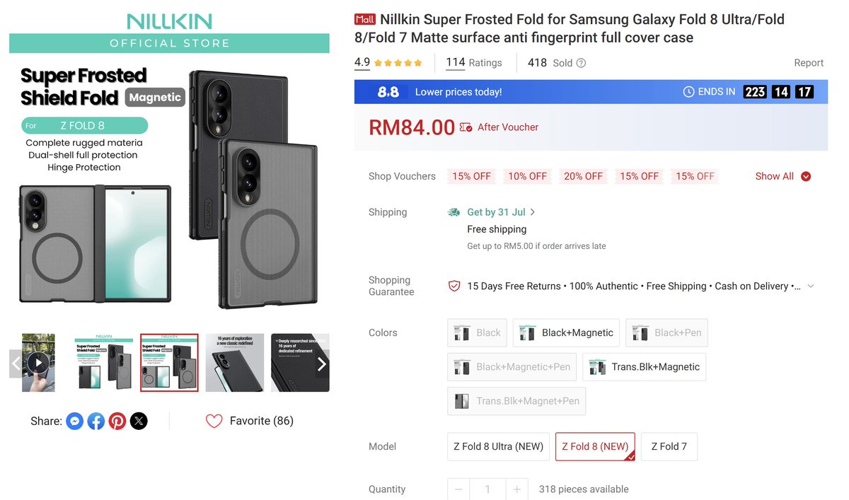 FUZZracun's tweet photo. Tengah cari case yang best untuk Galaxy Z Fold8?

Mungkin boleh try, test, cuba yang ni.

Beli : https://t.co/uSSF07QEqT https://t.co/34ITGb15GW