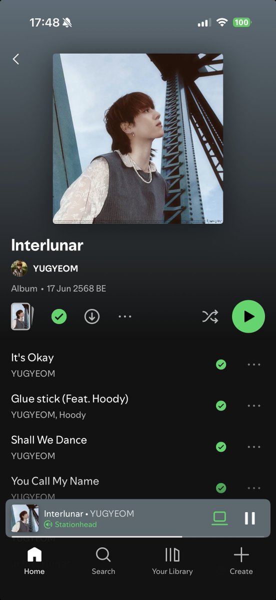 YugyeomStreamTH's tweet photo. 📢 ตอนนี้เพลงในอัลบัม Interlunar ทั้งหมด กลับมาฟังใน Spotify  ได้เเล้วนะคะ

ขอขอบคุณทุกฝ่ายที่เกี่ยวข้องค่ะ @yugyeom  @AOMGOFFICIAL  🥹🙏

Good news! All tracks from the 'Interlunar' album are back on Spotify now! Go check them out! 💚🥳

----------
#YUGYEOM  #유겸  #AOMG https://t.co/TryeA5VIHq