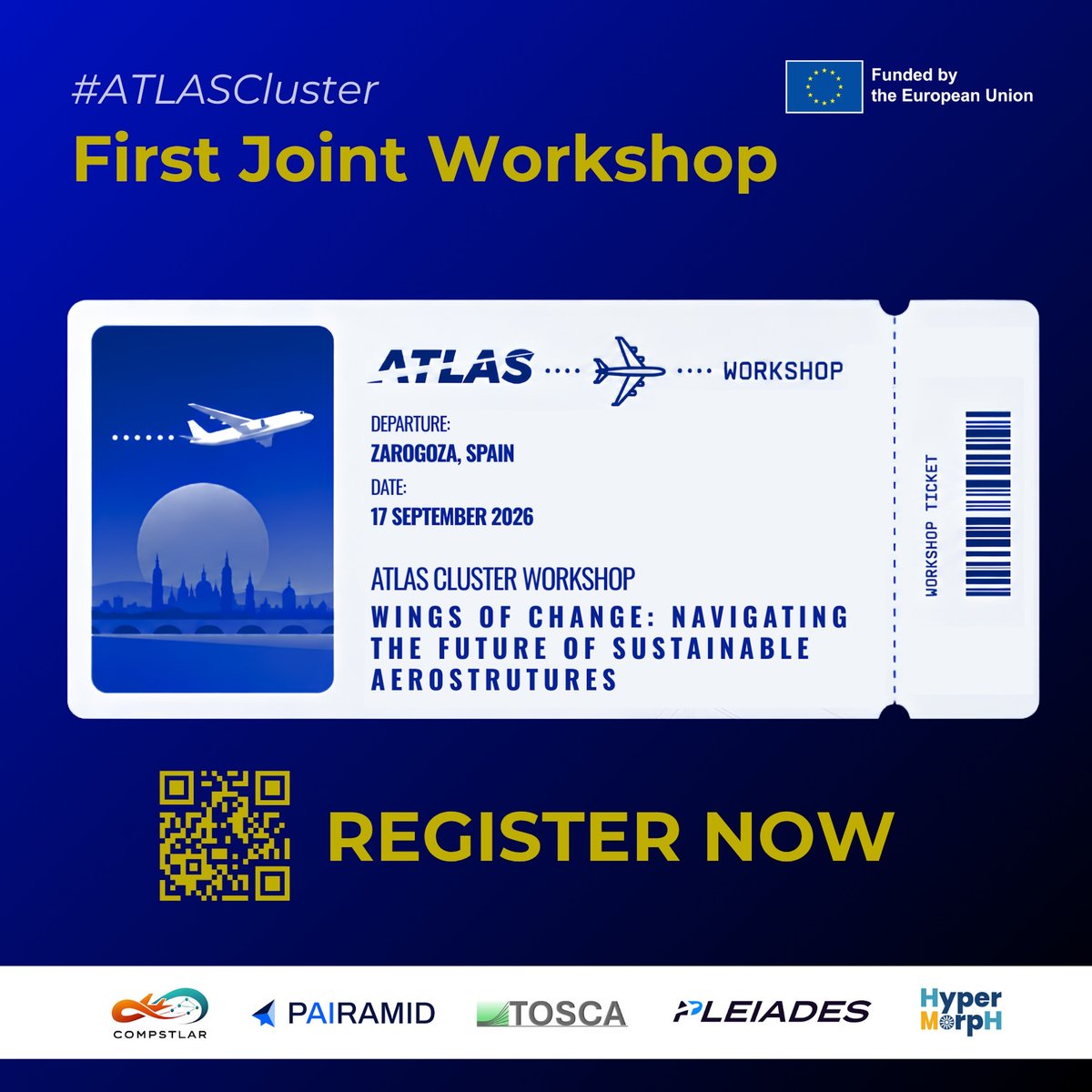 ITA_tecnologia's tweet photo. ✈️ El futuro de la aviación sostenible se da cita en #Zaragoza. El 17 de septiembre, el @ITA_tecnologia  reunirá a los cinco proyectos europeos del #ATLASCluster en el workshop Wings of Change, un encuentro para impulsar las aeroestructuras del futuro
🔗 
https://t.co/oVm42ImWfV https://t.co/zWrPcupRoJ