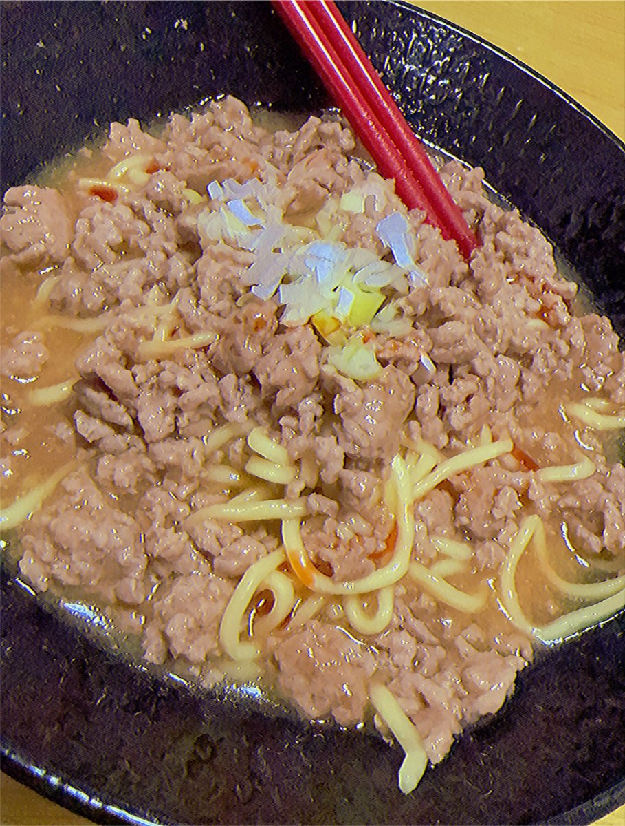 r1202r's tweet photo. 今日は麻婆ラーメン作りました♡ https://t.co/Iy52fVcGL2