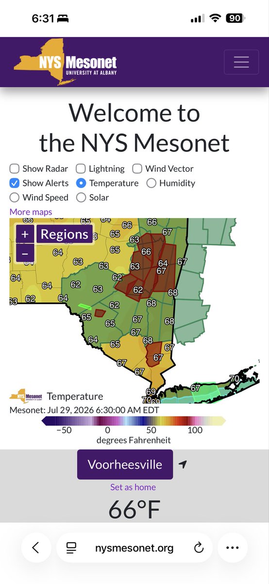 nysmesonet's tweet photo. 🌧️ The NYS Mesonet station in Schodack has received over 7.4 inches of rain in less than 24 hours. Track rainfall totals across New York with observations updated every 5 minutes! Visit on our website https://t.co/I10kGkSSzB #NYwx #FlashFlood https://t.co/SkZAgAsjcR