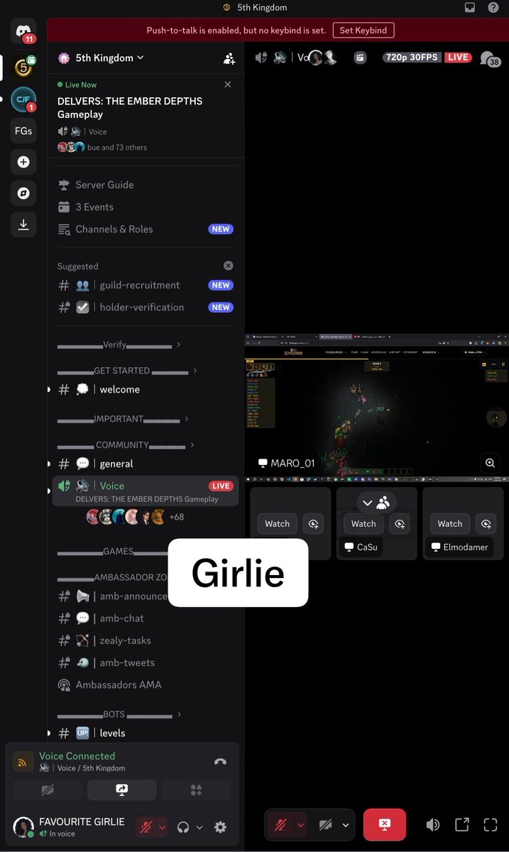 _urfavgirlie's tweet photo. I finally got to experience DELVERS: THE EMBER DEPTHS during today’s community game night, and it was honestly a lot of fun.

It’s almost so much fun seeing the community jump into voice chat, share strategies, and give live feedback while the team listened.

If you missed this session, don’t miss the next one.

These events are one of the best ways to experience the game early, connect with other Citizens, and learn directly from the community.

Join the @5th_Kingdom Discord, turn on notifications for events, and be ready for the next Game Night.

See you in the Kingdom. 🤍