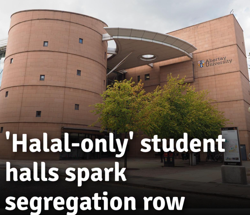 BasilTheGreat's tweet photo. 🚨NEWS: In Dundee, a halal-only student accommodation block has opened. 

Catering exclusively for Muslims, the block boasts halal-only and no alcohol at all

They would never allow a whites only block https://t.co/UHNbptDGHd