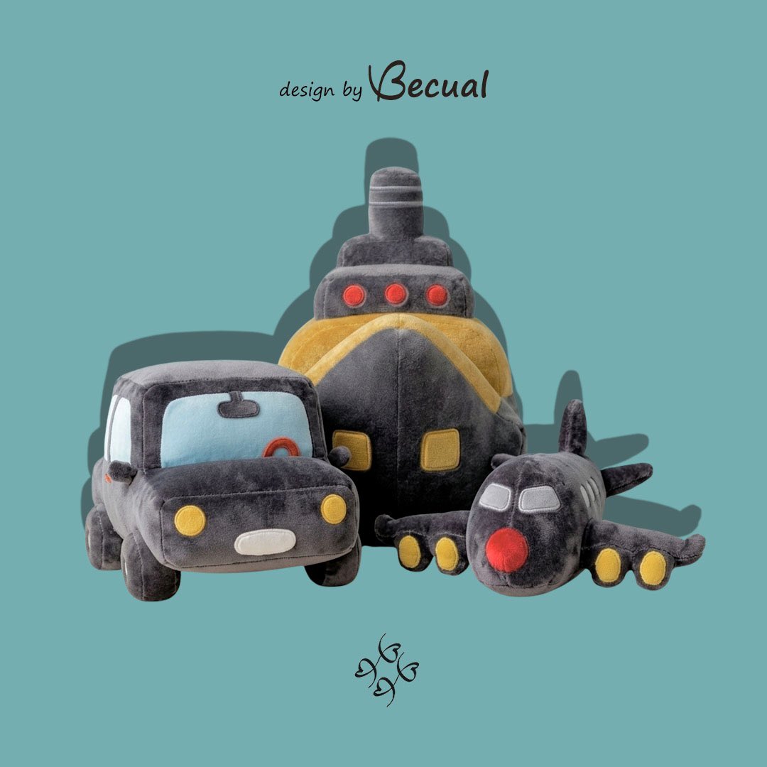 begocual's tweet photo. Colección de peluches “Transportes” @becual para los más pequeños. #ilustración #GraphicDesign #ProductDesign #becual #merchandising https://t.co/XagKXsdYgk