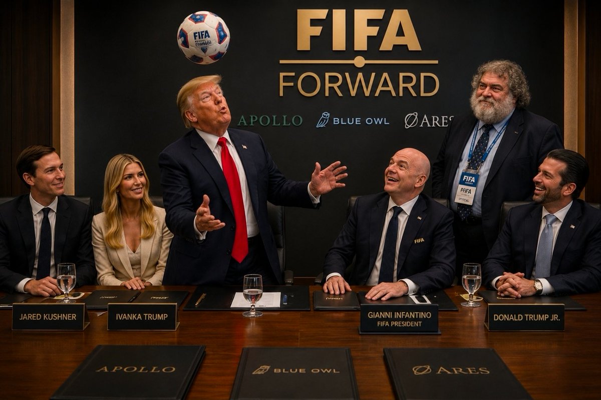 Livooo's tweet photo. #TrumpWorldOrder
Couldn't quite fix it for Miele & his pals to get their hands on the 🏆
#BoardOfPeace ⏩️ #FIFAforward
#ModernWorld #StrangerByTheDay
#Football #Politics Political Footballs ⚽️🪖💣🏦💸🏥📝
Whisper it... #Trump is a fraudster & con man!
Always has been 🤫 https://t.co/25Tkm2Mukl