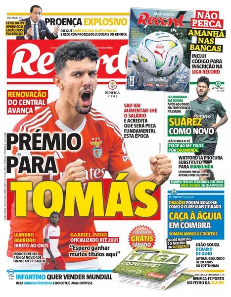 CabineSport's tweet photo. Capas dos jornais desportivos portugueses desta quarta-feira. https://t.co/vAT0LmiOuI