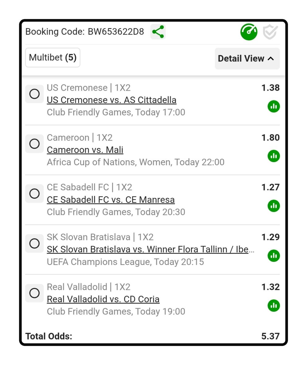 MGElite_'s tweet photo. ✅ Today's Straight Win Ticket

Booking Code: BW653622D8
5 solid selections 🔥⚽ https://t.co/aTmaEXIqG5