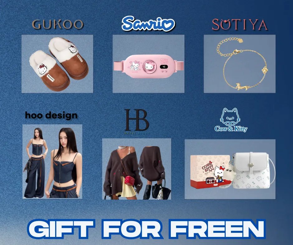 freendomvn92's tweet photo. [ "GIFT FOR FREEN" ANNOUNCEMENT - HAPPY FREEN'S DAY 2026 (Project by FreenDomVN 🇻🇳) ]

Hello everyone, FreenDom here! ✨🌷

✨ As shown in the images below, here are the birthday gifts we have prepared for Freen this year. They include:

- GUKOO x Hello Kitty fuzzy slippers
- Sanrio abdominal warmer belt
- Dachshund bracelet
- Taly SS26 denim camisole set
- Dachshund cardigan
- COW & KITTY mini handbag

---------------------------

💟 To wrap things up, FreenDom would like to thank everyone so much for accompanying us on every project. We look forward to seeing you all at the event and wish everyone a happy Wednesday! 🫶

-FREENdom Vietnam Official -

#RoomNumberFreen
#srchafreen
#GIRLFREEN
#FreenSarocha