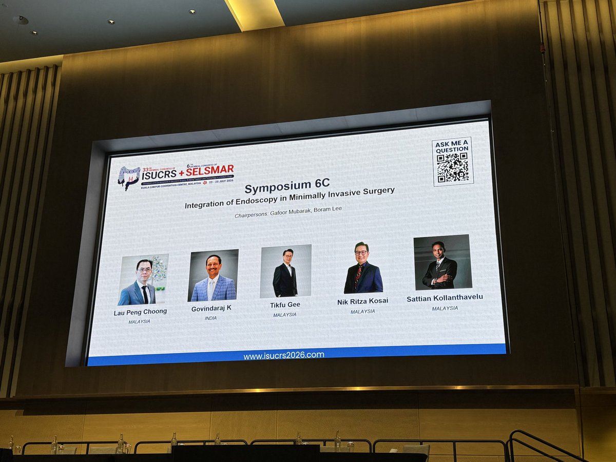 pengchoong's tweet photo. ISUCRS 2026 x SELSMAR Congress wrapped at KLCC. Proud to have been on the organising committee, and to present 3 topics plus a recorded unedited video on POEM for the live relay segment. Big thanks to our international faculty and everyone who made the trip to KL. #ISUCRS2026 https://t.co/3FkXvZx9V5