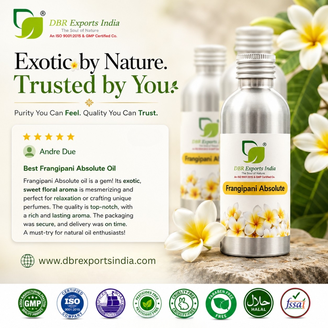 dbrexports's tweet photo. ⭐ Another happy customer!Our Frangipani Absolute is trusted for its rich floral aroma, premium quality, and consistent performance in perfumes &amp; skincare formulations.

https://t.co/yAZnbcvdv5

#FrangipaniAbsolute #EssentialOils #Skincare  #DBRExportsIndia #B2B #ExportQuality https://t.co/8wchVtP5Fe