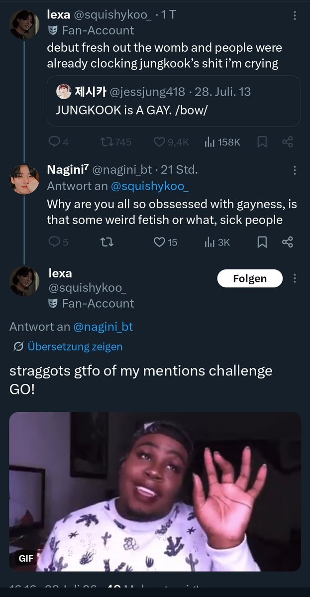 nagini_bt's tweet photo. Blocked by the person whos every other tweet is about gayness and sex 🤭🤭🤭. Just so you guys know, everybody is gay, even you, yes you. https://t.co/37GawS7Y0D