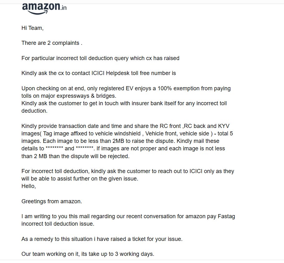 Venknar's tweet photo. @amazonpay @ICICIBank @ICICIBank_Care @NHAI_Official @amazonIN This is ping pong they play with customers money. Response from @amazonpay @amazonIN https://t.co/nkWcrfY3V4