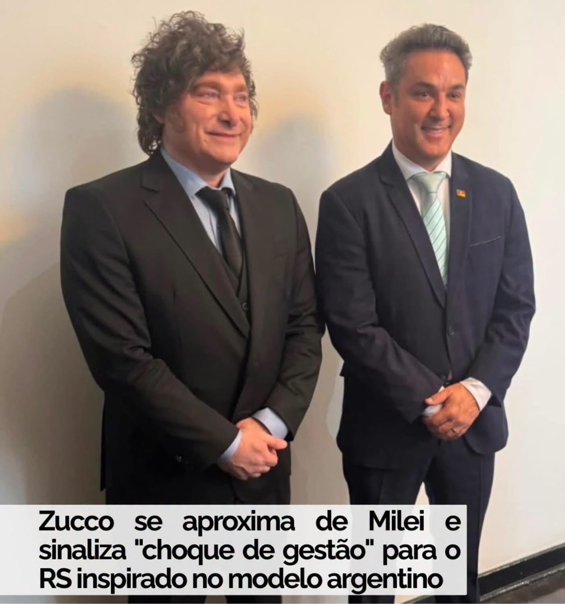 RubenirCadernal's tweet photo. O encontro entre o Luciano Zucco (PL), e o presidente argentino Javier Milei, neste sábado (25), em São Paulo, vai além da agenda oficial de integração entre os dois países. Defendeu que o Rio Grande do Sul precisa de coragem para "enxugar os gastos públicos", reduzir impostos. https://t.co/AYnjyBheNR