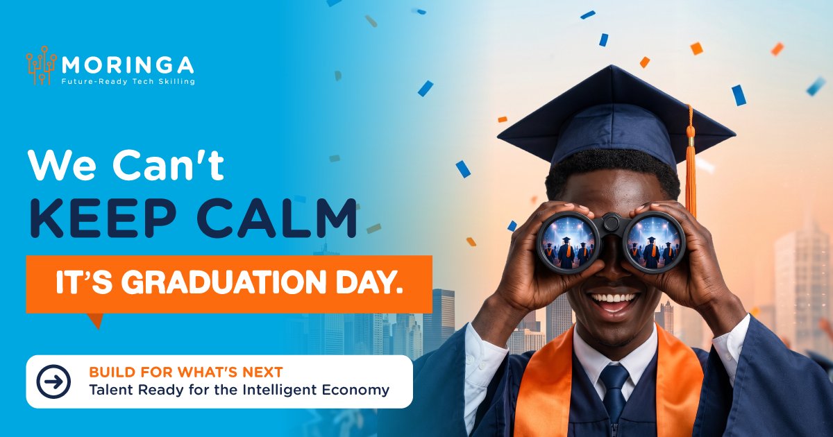moringaschool's tweet photo. π It's Graduation Day!
Today we celebrate the innovators, builders, and changemakers ready to shape the future of tech. Congratulations to the Class of 2026 - you are #BuiltForWhatsNext.
#MoringaGraduation2026 #FutureReadyTalent #MoringaSchool https://t.co/R1ZFalxo6i