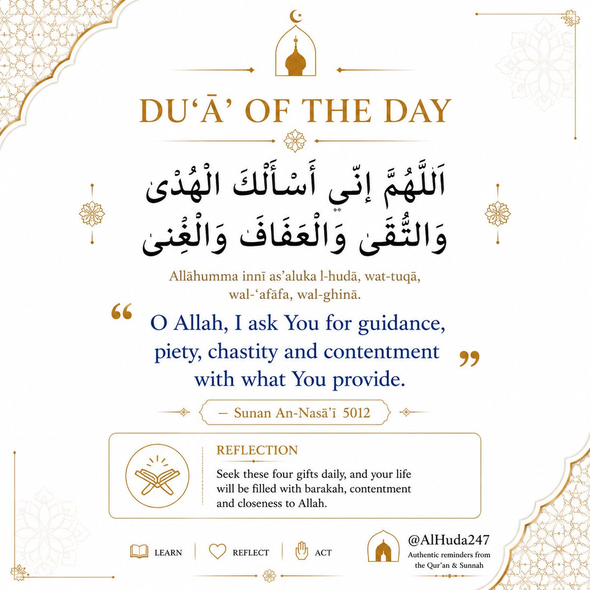 AlHuda247's tweet photo. A beautiful Du'a that covers all your needs https://t.co/qvBqp1ErGU