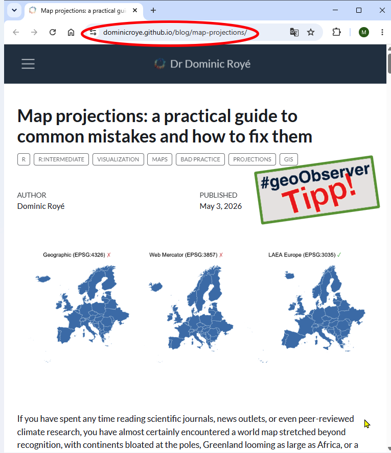 geoObserver_'s tweet photo. Dominic Royé: Betrachtungen zur Kartenprojektion / Reflections on Map Projection https://t.co/WjeFumgb6G #gistribe #gischat #fossgis #foss4g #OSGeo #spatial #geospatial #gis #geo #geoObserver pls RT https://t.co/YLN54uoYzN