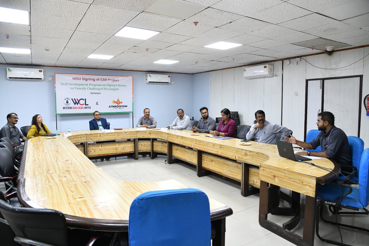 TeamWCL's tweet photo. WCL has taken another significant step towards inclusive development by signing a Memorandum of Understanding (MoU) with Atmadeepam Society, Nagpur on 29 July 2026 for the implementation of "Project Pragati – Digital Literacy & Livelihood Empowerment Programme, under CSR." The MoU was signed in presence of Director (Finance & HR), WCL Shri. Bikram Ghosh by Shri Lalit Prakash Tirkey, General Manager (CSR), WCL, and Ms. Jigyasa Kubde Chawaldhal, Founder & Authorized Representative, Atmadeepam Society. Under this project, 90 visually impaired and other persons with disabilities from Nagpur will receive certified training through MS-CIT and GCC-TBC courses, focusing on digital literacy, computer operations and typing skills. Leveraging modern screen-reader technology, the programme aims to equip participants with the skills required to access better employment opportunities across the government, banking and private sectors.
@kishanreddybjp 
@satishdubeyy 
@CoalMinistry 
@CoalIndiaHQ