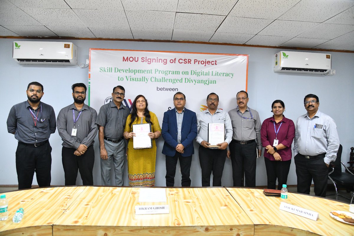 TeamWCL's tweet photo. WCL has taken another significant step towards inclusive development by signing a Memorandum of Understanding (MoU) with Atmadeepam Society, Nagpur on 29 July 2026 for the implementation of "Project Pragati – Digital Literacy & Livelihood Empowerment Programme, under CSR." The MoU was signed in presence of Director (Finance & HR), WCL Shri. Bikram Ghosh by Shri Lalit Prakash Tirkey, General Manager (CSR), WCL, and Ms. Jigyasa Kubde Chawaldhal, Founder & Authorized Representative, Atmadeepam Society. Under this project, 90 visually impaired and other persons with disabilities from Nagpur will receive certified training through MS-CIT and GCC-TBC courses, focusing on digital literacy, computer operations and typing skills. Leveraging modern screen-reader technology, the programme aims to equip participants with the skills required to access better employment opportunities across the government, banking and private sectors.
@kishanreddybjp 
@satishdubeyy 
@CoalMinistry 
@CoalIndiaHQ