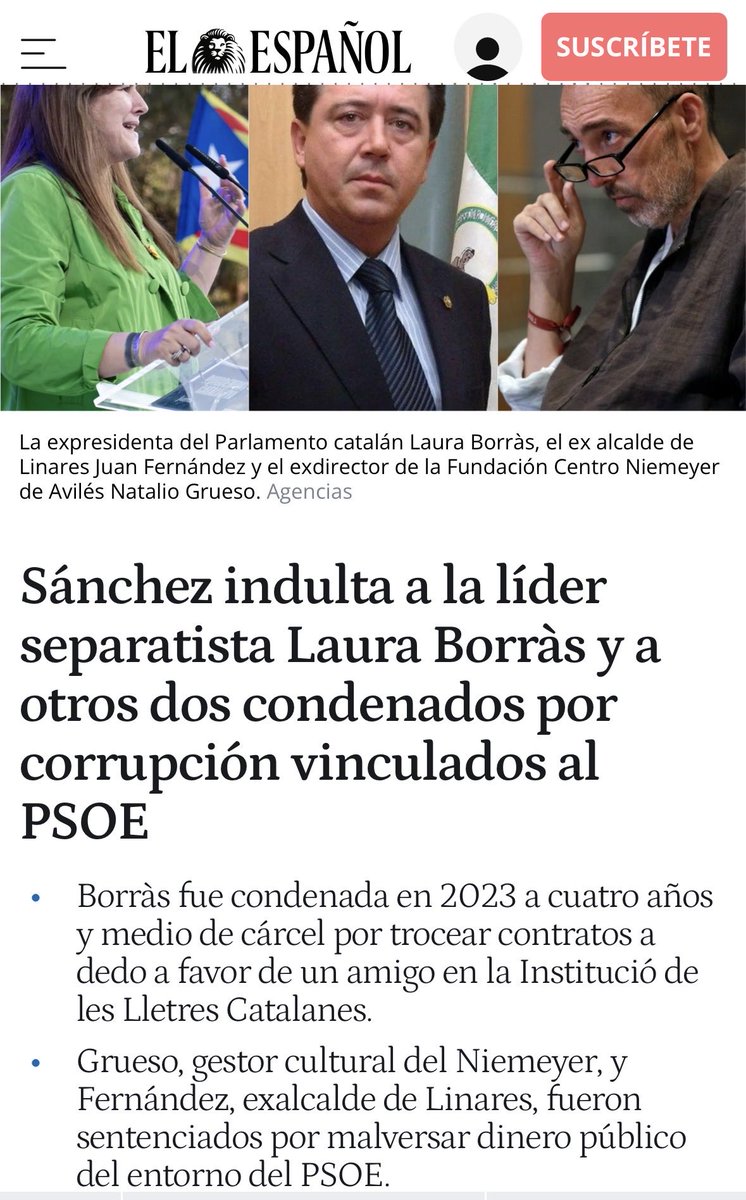 Nmartinblanco's tweet photo. Otra dentellada de Sánchez al principio de igualdad ante la ley y a la separación de poderes. Ni un corrupto afín sin su parte del botín, y menos aún si además de corrupto es separatista. Mientras le quede un segundo en la Moncloa Sánchez seguirá desguazando el Estado de derecho. https://t.co/xvQH2tboYt