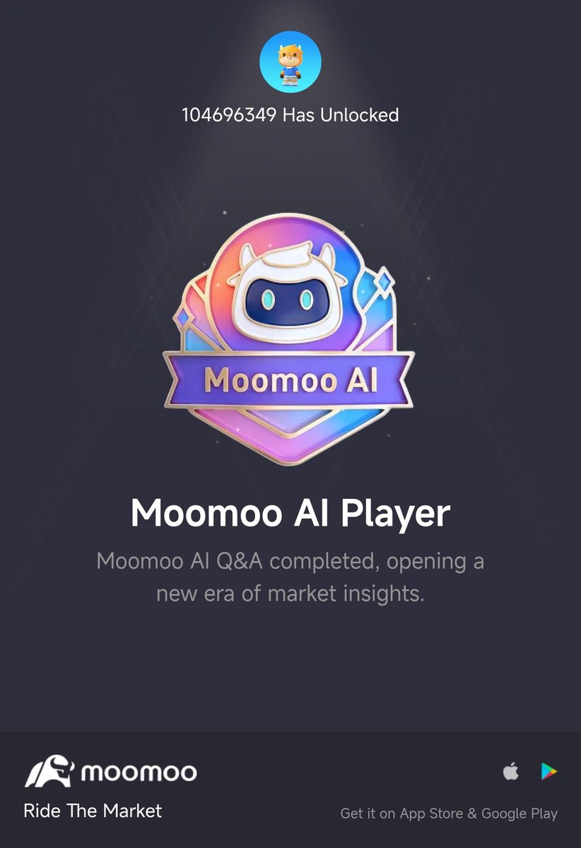 ZLTay1's tweet photo. Completed my Moomoo's AI badge https://t.co/eM3hQd1cIj