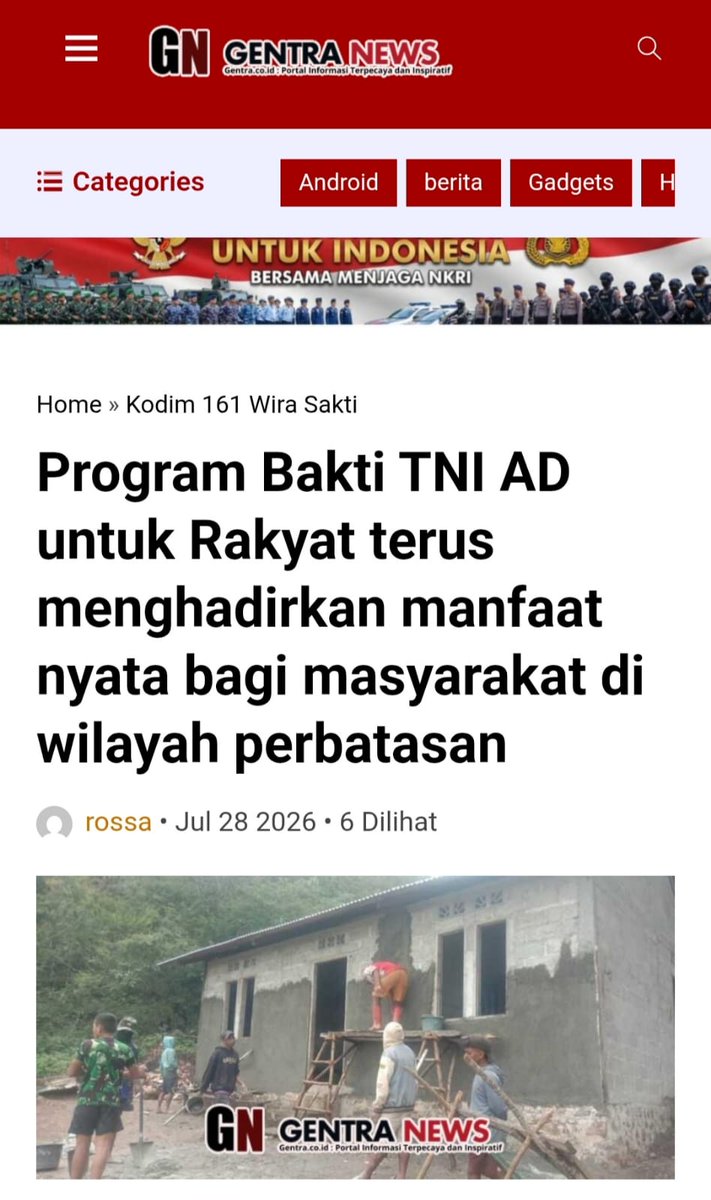 ai_hanif's tweet photo. Pada saat teriknya mentari dan hujan yang mengguyur, anggota TNI bekerja sama dengan rakyat mengembangkan desa. Itulah hakikat kebersamaan sejati.
Bukti Kerja Nyata https://t.co/8fYkdFfzJU