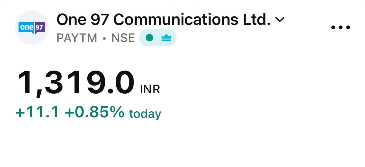 LakshBharath's tweet photo. Yesterday 
I Bought paytm at 1281

🟩Risk free 
 📍Trailing with SL

#paytm
#Stocktowatch https://t.co/hY72xOOarO